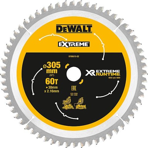 DeWalt Cirkelzaagblad DT99575, Ø 305 x 30 mm, met 60 tanden DT99575 NIEUW