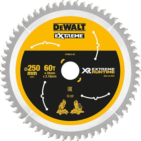 Piła tarczowa DeWalt, DT99573 XR Extreme Runtime 60Z 250/30mm DT99573-QZ NOWOŚĆ