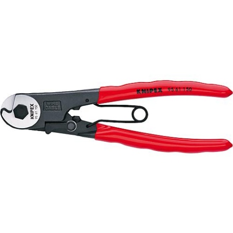 KNIPEX ciseaux pour câbles métalliques polis avec revêtement plastique longueur 150mm 95 61 150 NOUVEAU