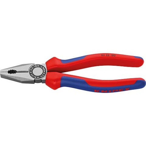 KNIPEX Combinatietang gepolijst met twee gekleurde meer-componentengrepen Lengte 180mm 03 02 180 NIEUW