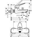 hansgrohe Mitigeur AP pour bain Novus saillie 192 mm chromé NOUVEAU