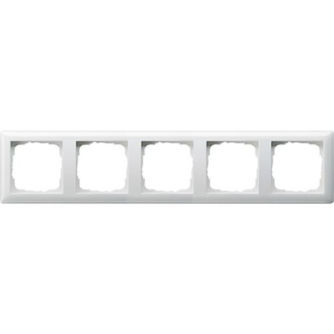 GIRA Cadre de finition 5x standard 55 blanc pur brillant, 1 pièce G021503 NEUF