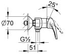 Evenes miscelatore doccia AP Top II leva aperta 135 mm sporgenza NUOVO