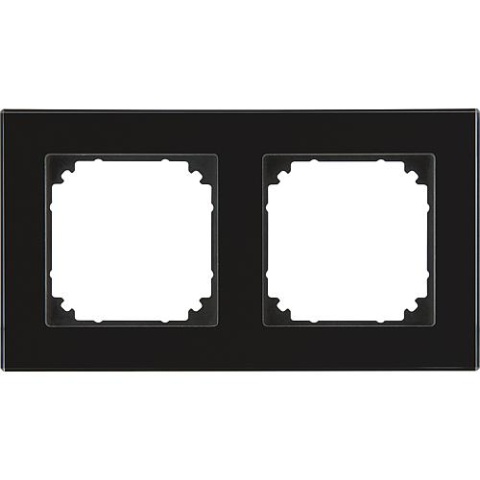 merten Cadre M-Plan en verre véritable double, noir onyx 1 pièce 489203 NEUF