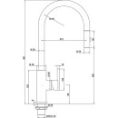 Mitigeur dévier inox Ezroni bec pivotant saillie 215 mm inox poli AF0011 LUCIDA NEUF