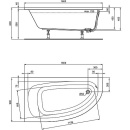 Ideal Standard Bathtub Hotline Rounding right WxHxD: 1600/900x465x285 mm Capacity: 235 l Acrylic white K275801 NEW