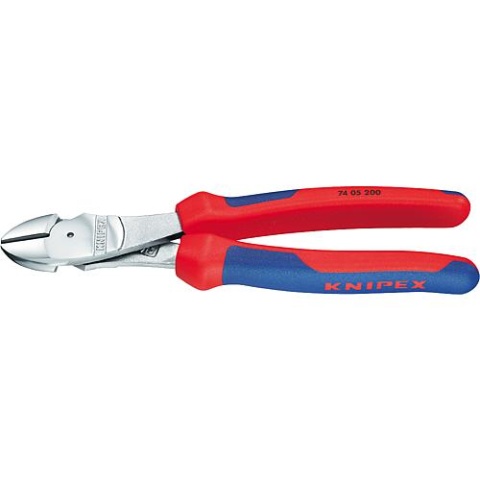 KNIPEX Kraft-Seitenschneider verchromt mit zweifarbigen Mehrkomponenten-Griffhüllen 250mm 74 05 250 NEU