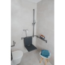 NORMBAU Main courante de douche série Cavere en alu, anthracite métallisé 95, gauche, 450x750mm, fixation incluse 7484 045 95 NEUF