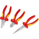 Set di pinze KNIPEX da 3 pezzi composto da tronchesi, pinze a becchi tondi piatti e pinze combinate NUOVO