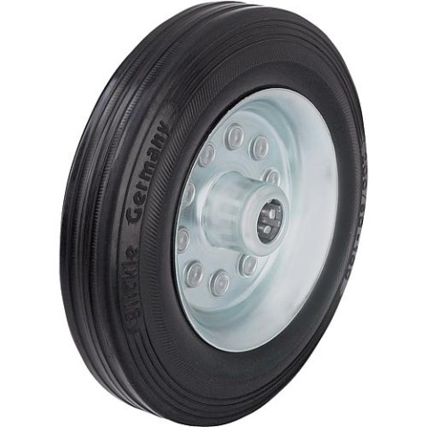 Neumáticos de caucho macizo Blickle con llanta de chapa de acero, VE 200/20R, agujero del eje Ø 20mm, rueda Ø 200mm, carga máx. 205kg VE 200/20R NUEVO