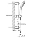 GROHE Ensemble de douche Grohe Euphoria 110 900 mm, 3 jets Champagne Ø 110 mm chromé 27227001 NOUVEAU