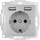 merten Schuko socket outlet with USB System M, aluminium 1 piece NEW