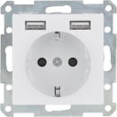 merten Schuko socket outlet with USB System M, active...