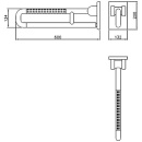 NORMBAU opklapbare steunrail van nylon Kleur: Wit 19 Lengte: 600 mm / antislipoppervlak 0447 010 19 NIEUW