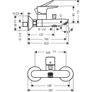 hansgrohe Talis E opbouw badmengkraan Projectie 194 mm...