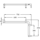 Maniglia angolare NORMBAU serie Cavere in alluminio, antracite metallizzato 95, 400x400 mm, 90°, per destra e sinistra 7464 040 95 NUOVO