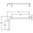 Maniglia angolare NORMBAU serie Cavere in alluminio, antracite metallizzato 95, 400x400 mm, 90°, per destra e sinistra 7464 040 95 NUOVO