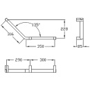 Maniglia angolare NORMBAU serie Cavere in alluminio, antracite metallizzato 95, 350x316 mm, 135°, versione sinistra 7464 130 95 NUOVO