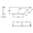 NORMBAU Binario di supporto pieghevole Cavere Vario, 600 mm antracite metallizzato 7447010095 NUOVO