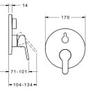 HANSA Miscelatore da incasso per vasca Hansaprimo Rosetta Ø 170 mm cromo NUOVO