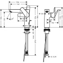 hansgrohe wastafelmengkraan 150 Talis E Projectie 141 mm...