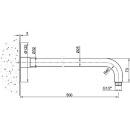 Tubo de conexión a la pared Evenes DN15(1/2),...