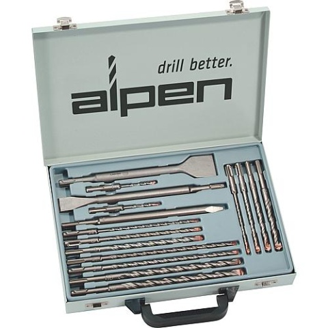 alpen Set di punte e scalpelli SDS-plus KIT 16 pezzi 500016100 NUOVO