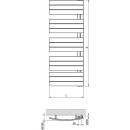 radiatore Evenes Design tipo Pieve, elettrico, cromo, LxH:550x1080mm NUOVO