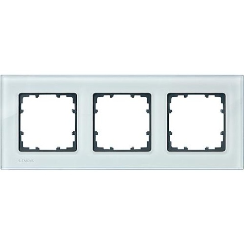 Siemens frame 90 mm dimension, glass 3gang, 232 mm x 90 mm crystal green / 1 piece 5TG1 203 NEW