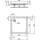 Ideal Standard Shower tray Hotline Square WxHxD: 800x80x800 mm Acrylic white K276601 NEW