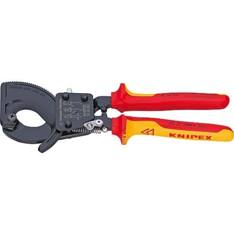 KNIPEX coupe-câbles à cliquet laqué isolé avec gaines de préhension bicolores VDE multicomposants 250mm 95 36 250 NOUVEAU