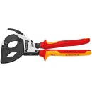 KNIPEX Kabelschneider Ratschenprinzip VDE, isoliert,...