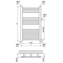 Radiatore di ricambio per asciugamano Bolzano 1600x600mm, dimensione A: 500mm colore bianco RAL9016 NUOVO