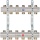 Heating circuit manifold Evenes type M4.10, DN25(1) brass, 10 heating circuits, with regulation reserve New