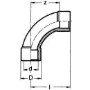 PVC-U - Adhesive fitting bend 90°, 75 mm, adhesive...