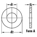 Sluitringen vorm A DIN 125 ø 17 mm, PU = 250 stuks...