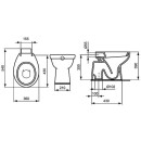 WC lavabo de pedestal Ideal Standard Salida estándar Eurovit interior vertical AxAxP: 360x390x540 mm V315001 NUEVO