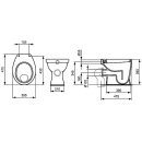 Ideal Standard WC au sol à chasse deau plate Standard Eurovit sortie intérieure verticale lxhxp : 355x390x475 mm V313101 NEUF