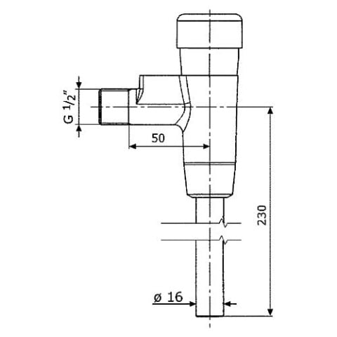 Spust Benkiser kompletny do modelu 666-677/699 z rurą spłukującą o długości 180 mm, uszczelka+kon.ÜWM. 645835 NOWOŚĆ