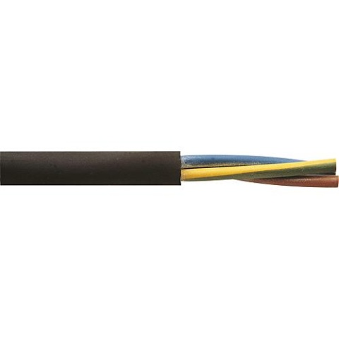 Insulated power cable H05RR-F, 5 G 1.5 / black Roll á 50m 40334201 NEW