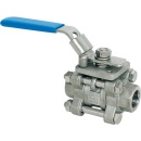 3 part socket ball valve stainless steel material 1.4408...