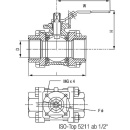 3 part socket ball valve stainless steel material 1.4408...