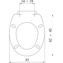 Evenes WC anneau siège Elga fermé, blanc, en Duroplast, avec charnière en acier inoxydable NOUVEAU