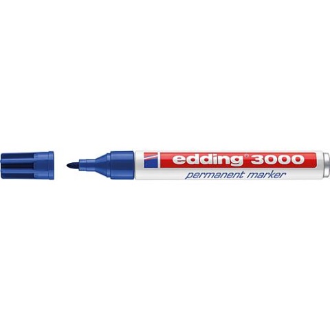 edding permanent marker 3000 blue line width 1.5 - 3 mm bullet tip 4-3000003 NEW