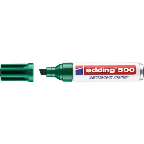 edding permanent marker 500 groen lijndikte 2 - 7 mm spievormige punt 4-500004 NIEUW