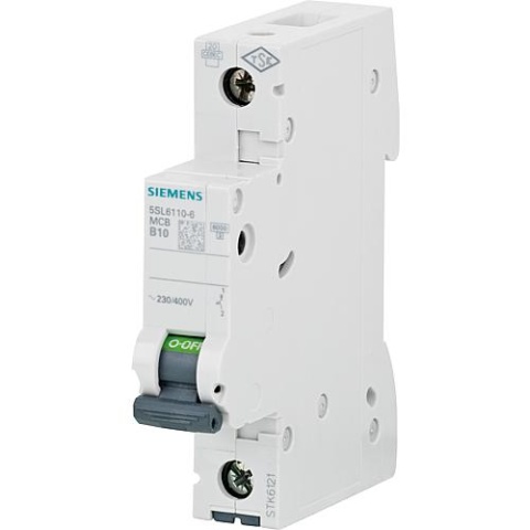 Siemens automaat Siemens, 6KA, 1-polig, C10A, 5SL6110-7 5SL6110-7 NIEUW