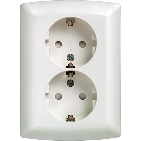 Siemens Schuko double socket outlet Siemens, with increased touch protection, titanium white, 5UB2211-3 5UB2211-3 NEW