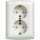 Siemens Schuko double socket outlet Siemens, with increased touch protection, titanium white, 5UB2211-3 5UB2211-3 NEW