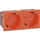 Underfloor socket outlet 45-gauge 2-fold, orange...