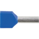 WKK fastening materials twin wire end ferrules insulated 2.5 x 18.5 blue, bag a 100 pieces NEW